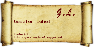 Geszler Lehel névjegykártya